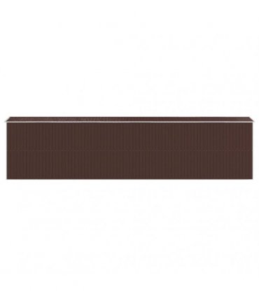 vidaXL Garden Shed Dark Brown 192x855x223 cm Galvanised Steel — Size: 192 x 855 x 223 cm
