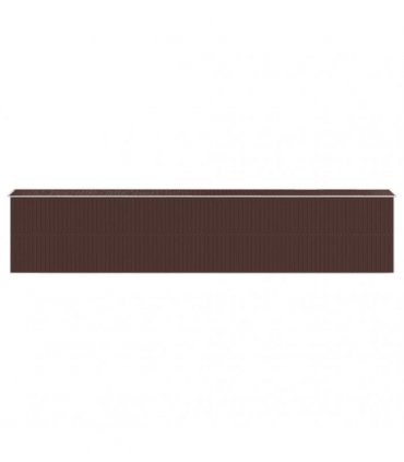 vidaXL Garden Shed Dark Brown 192x1021x223 cm Galvanised Steel — Size: 192 x 1021 x 223 cm