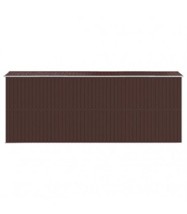 vidaXL Garden Shed Dark Brown 192x523x223 cm Galvanised Steel — Size: 192 x 523 x 223 cm