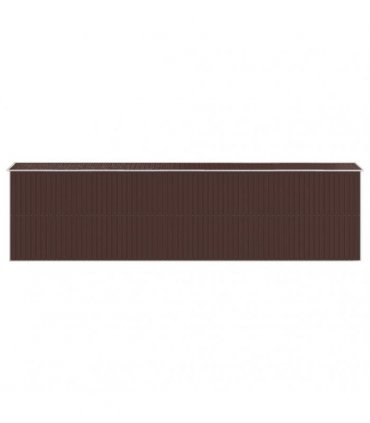 vidaXL Garden Shed Dark Brown 192x772x223 cm Galvanised Steel — Size: 192 x 772 x 223 cm