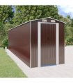 vidaXL Garden Shed Dark Brown 192x689x223 cm Galvanised Steel — Size: 192 x 689 x 223 cm