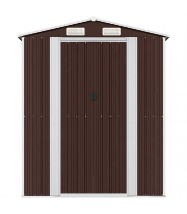 vidaXL Garden Shed Dark Brown 192x689x223 cm Galvanised Steel — Size: 192 x 689 x 223 cm