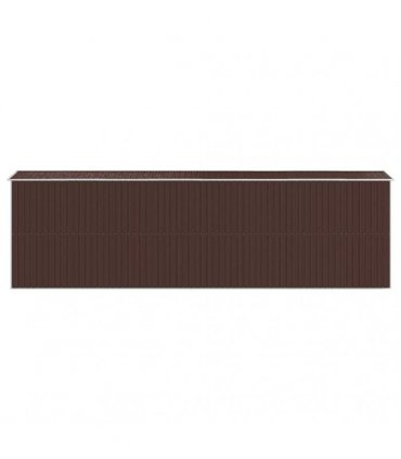 vidaXL Garden Shed Dark Brown 192x689x223 cm Galvanised Steel — Size: 192 x 689 x 223 cm