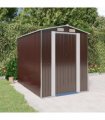 vidaXL Garden Shed Dark Brown 192x274x223 cm Galvanised Steel — Size: 192 x 274 x 223 cm