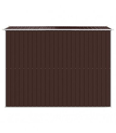 vidaXL Garden Shed Dark Brown 192x274x223 cm Galvanised Steel — Size: 192 x 274 x 223 cm
