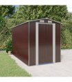 vidaXL Garden Shed Dark Brown 192x357x223 cm Galvanised Steel — Size: 192 x 357 x 223 cm