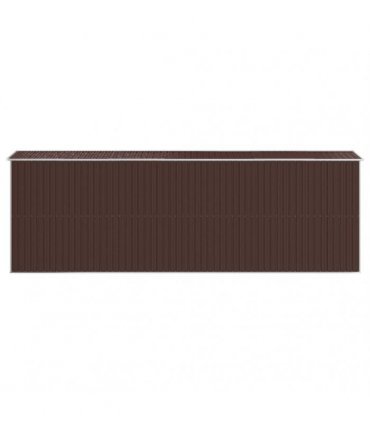vidaXL Garden Shed Dark Brown 192x606x223 cm Galvanised Steel — Size: 192 x 606 x 223 cm