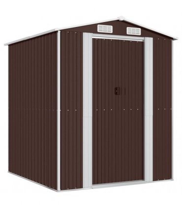 vidaXL Garden Shed Dark Brown 192x191x223 cm Galvanised Steel — Size: 192 x 191 x 223 cm