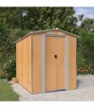 vidaXL Garden Shed Light Brown 192x274x223 cm Galvanised Steel — Size: 192 x 274 x 223 cm