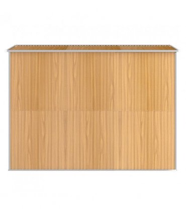 vidaXL Garden Shed Light Brown 192x274x223 cm Galvanised Steel — Size: 192 x 274 x 223 cm