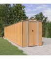 vidaXL Garden Shed Light Brown 192x938x223 cm Galvanised Steel — Size: 192 x 938 x 223 cm