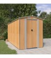 vidaXL Garden Shed Light Brown 192x440x223 cm Galvanised Steel — Size: 192 x 440 x 223 cm