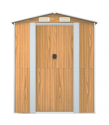 vidaXL Garden Shed Light Brown 192x772x223 cm Galvanised Steel — Size: 192 x 772 x 223 cm