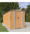vidaXL Garden Shed Light Brown 192x606x223 cm Galvanised Steel — Size: 192 x 606 x 223 cm