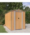 vidaXL Garden Shed Light Brown 192x357x223 cm Galvanised Steel — Size: 192 x 357 x 223 cm
