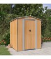 vidaXL Garden Shed Light Brown 192x191x223 cm Galvanised Steel — Size: 192 x 191 x 223 cm