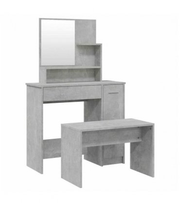vidaXL Dressing Table Set Concrete Grey 86.5x35x136 cm