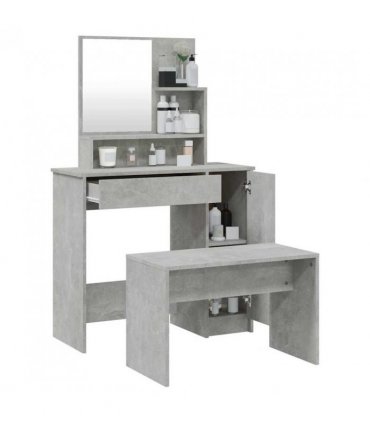vidaXL Dressing Table Set Concrete Grey 86.5x35x136 cm