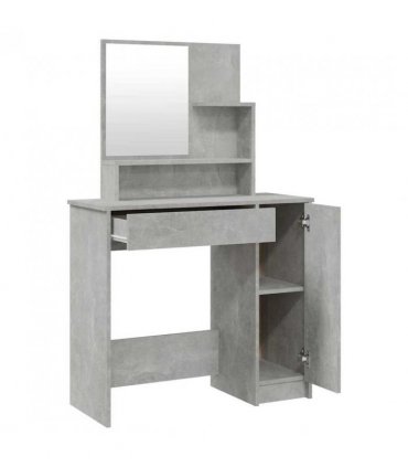vidaXL Dressing Table Set Concrete Grey 86.5x35x136 cm