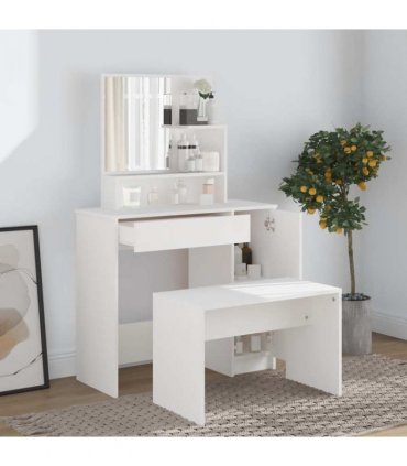 vidaXL Dressing Table Set White 86.5x35x136 cm