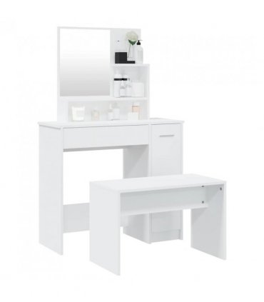 vidaXL Dressing Table Set White 86.5x35x136 cm