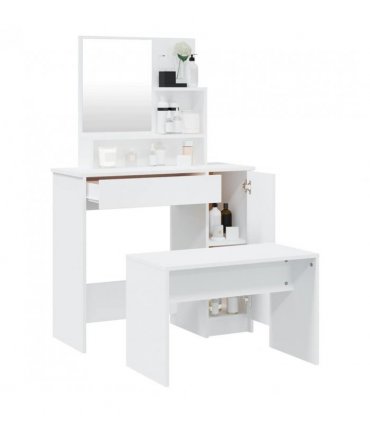 vidaXL Dressing Table Set White 86.5x35x136 cm
