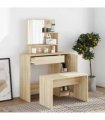 vidaXL Dressing Table Set Sonoma Oak 86.5x35x136 cm