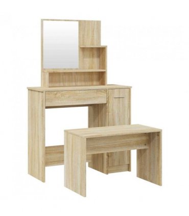 vidaXL Dressing Table Set Sonoma Oak 86.5x35x136 cm