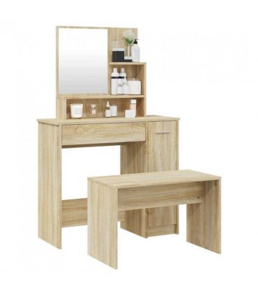 vidaXL Dressing Table Set Sonoma Oak 86.5x35x136 cm