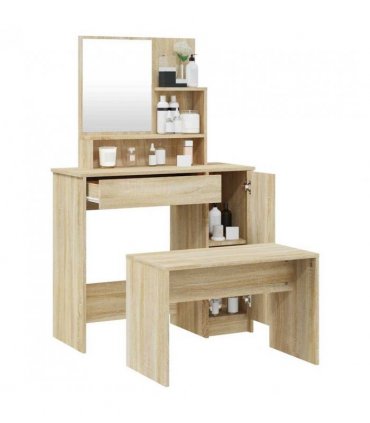 vidaXL Dressing Table Set Sonoma Oak 86.5x35x136 cm