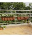vidaXL Wall Troughs 2 pcs with Coco Liners Black 76x21x16 cm Steel — Size: 76 x 21 x 16 cm