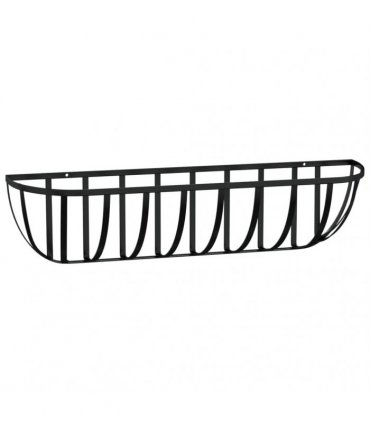 vidaXL Wall Troughs 2 pcs with Coco Liners Black 76x21x16 cm Steel — Size: 76 x 21 x 16 cm