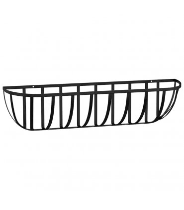 vidaXL Wall Troughs 2 pcs with Coco Liners Black 61x19x16 cm Steel — Size: 61 x 19 x 16 cm