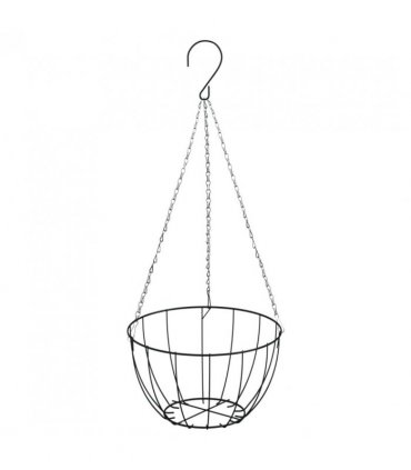 vidaXL Hanging Planters 4 pcs with Coco Liners Black Ø 40x63 cm Steel — Size: Ø 40 x 63 cm