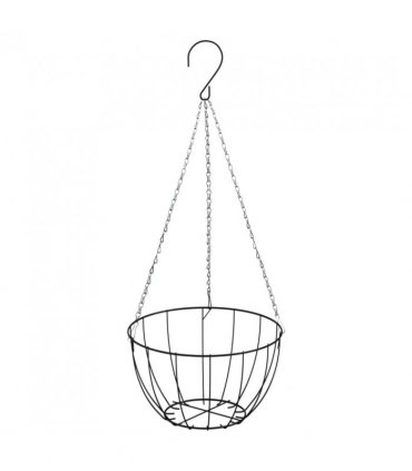 vidaXL Hanging Planters 4 pcs with Coco Liners Black Ø 30x52 cm Steel — Size: Ø 30 x 52 cm