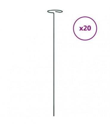 vidaXL Garden Plant Stakes 20 pcs Dark Green 40 cm Steel