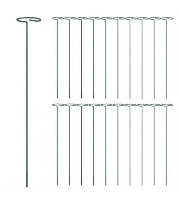 vidaXL Garden Plant Stakes 20 pcs Dark Green 40 cm Steel