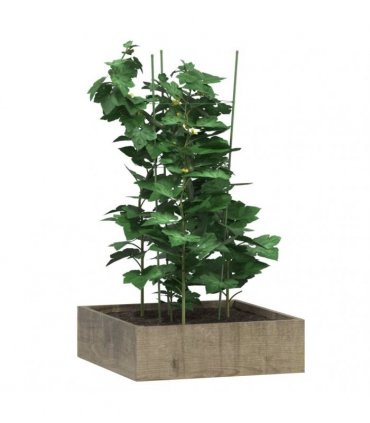 vidaXL Garden Plant Supports with 3 Rings 5 pcs Green 75 cm Steel — Size: 28 x 75 cm