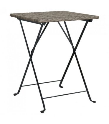 vidaXL 3 Piece Folding Bistro Set Grey Poly Rattan