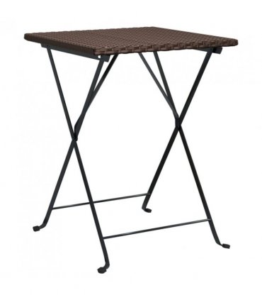 vidaXL 3 Piece Folding Bistro Set Brown Poly Rattan