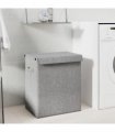 vidaXL Foldable Laundry Hamper Grey 51x34.5x59 cm Faux Linen Fabric — Size: 51 x 34.5 x 59 cm