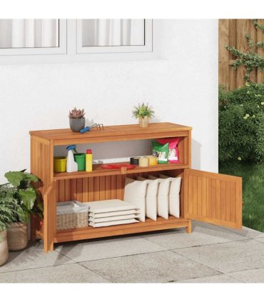 vidaXL Garden Console Table 110x35x75 cm Solid Wood Acacia — Colour: natural, Size: 110 x 35 x 75 cm