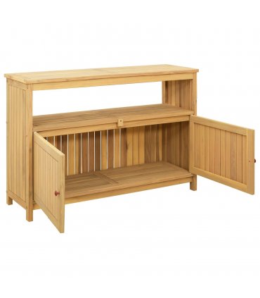 vidaXL Garden Console Table with Storage Light Acacia 110 x 35 x 75 cm