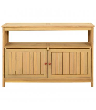vidaXL Garden Console Table with Storage Light Acacia 110 x 35 x 75 cm