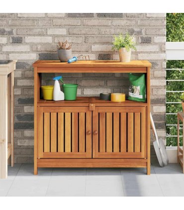 vidaXL Garden Console Table 80x35x75 cm Solid Wood Acacia — Colour: natural, Size: 80 x 35 x 75 cm