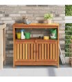 vidaXL Garden Console Table 80x35x75 cm Solid Wood Acacia — Colour: natural, Size: 80 x 35 x 75 cm
