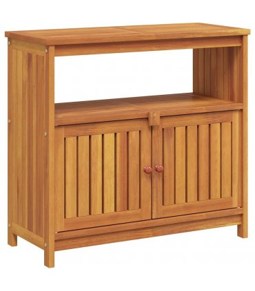 vidaXL Garden Console Table 80x35x75 cm Solid Wood Acacia — Colour: natural, Size: 80 x 35 x 75 cm