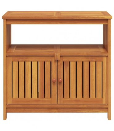 vidaXL Garden Console Table 80x35x75 cm Solid Wood Acacia — Colour: natural, Size: 80 x 35 x 75 cm
