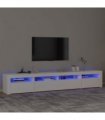 vidaXL TV Cabinet with LED Lights White 240x35x40 cm