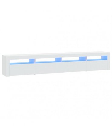 vidaXL TV Cabinet with LED Lights White 240x35x40 cm